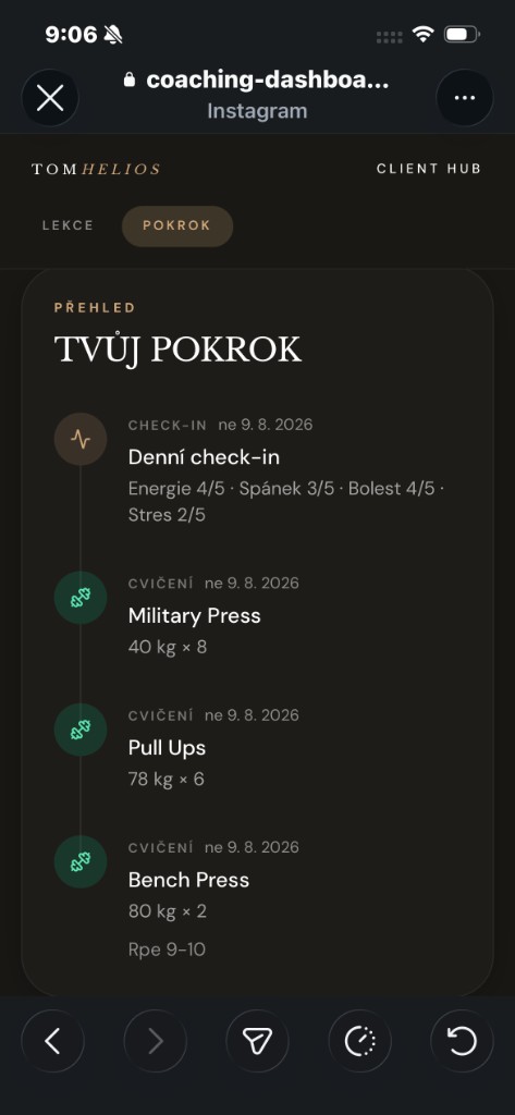 Client Hub – přehled pokroku