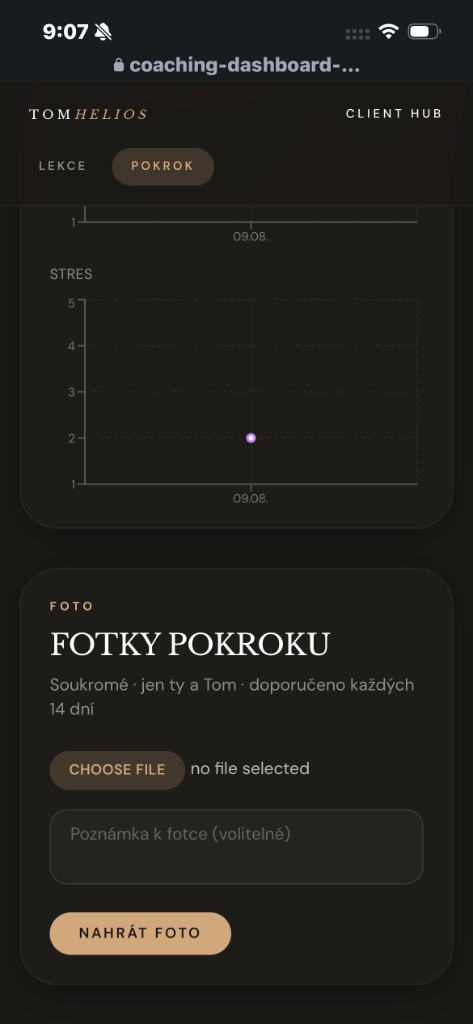 Client Hub – fotky pokroku